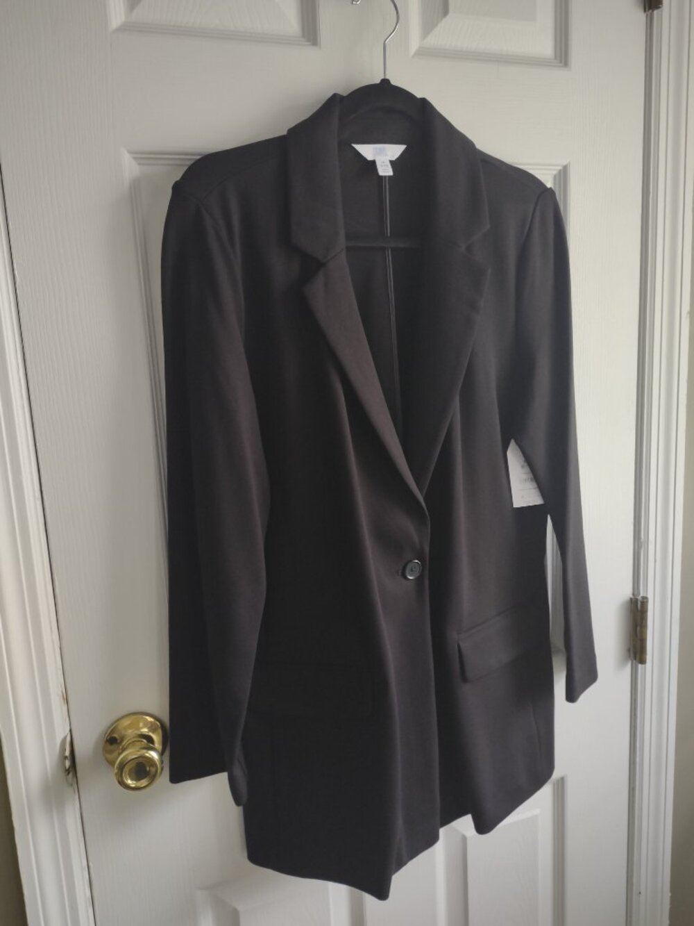 Black ponte stretch blazer - boyfriend jacket - NWT - size M - oversized - Picture 2 of 9